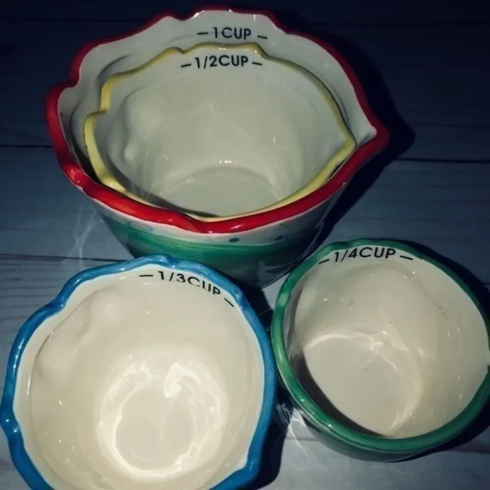 Francesca ceramic measuring cups hand painted